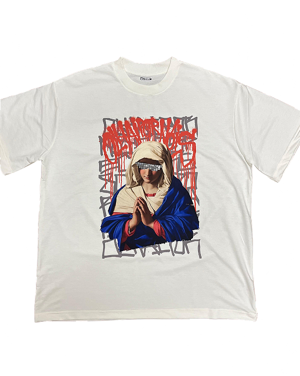 Camiseta oversize off whithe Oração contemporânea