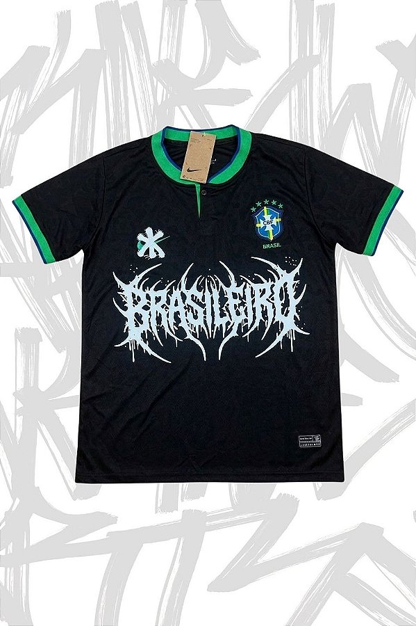 CAMISETA BRASILEIRO OLHAI POR NÓIS preta