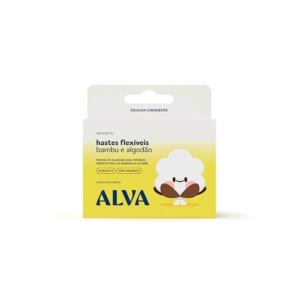 Cotonete de Bamboo e Algodão Natural Infantil Alva