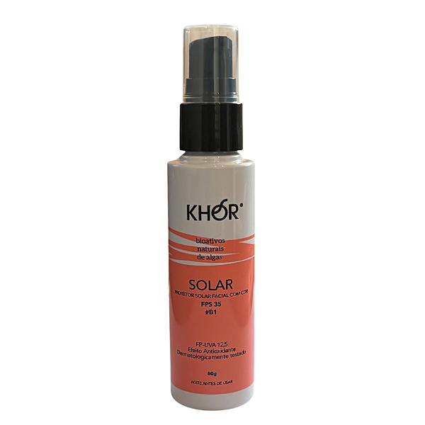 Protetor Solar Facial Com Cor FPS35 Khor  – Vegano 60g Cor:B1 Claro