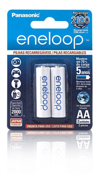 Pilha Recarregável Panasonic Eneloop AA C/02 2000mAh