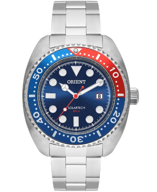 RELÓGIO ORIENT Turtle SOLARTECH ANALÓGICO MBSS1443 PRATA AZUL