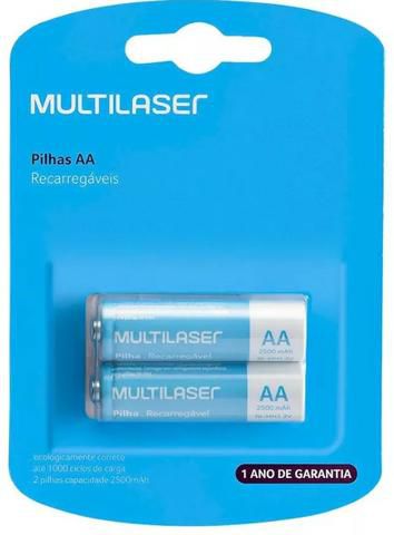 Pilha Recarregável Multilaser Pequena AA C/02