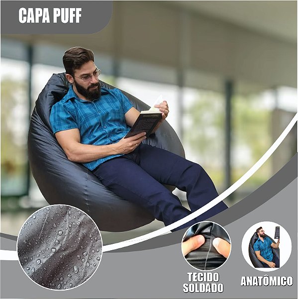 Capa para Puff Impermeável em Tecido Sintético – Sem Enchimento