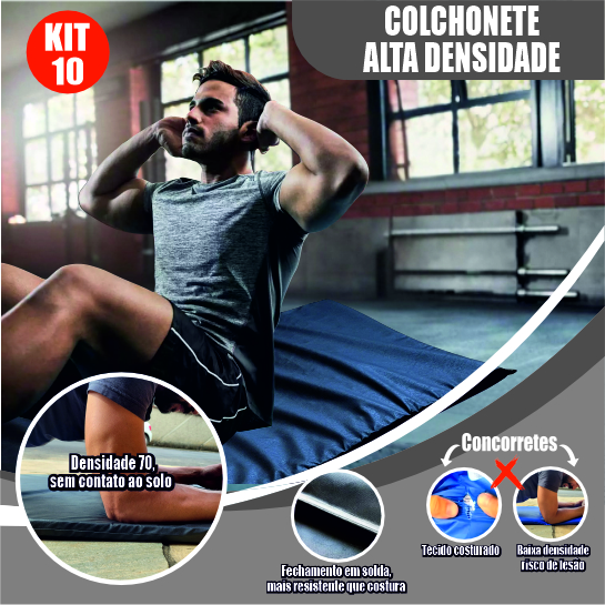 KIT 10 Colchonete Academia - 10 Unidades
