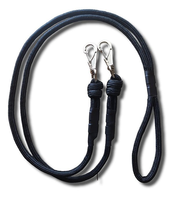 Super Guia Para Cachorro Dupla para Cães Grande Porte cor Preta