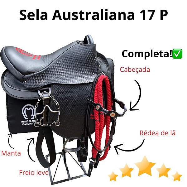 Sela Para Cavalo Australiana De Arco Mangalarga Em Couro 17