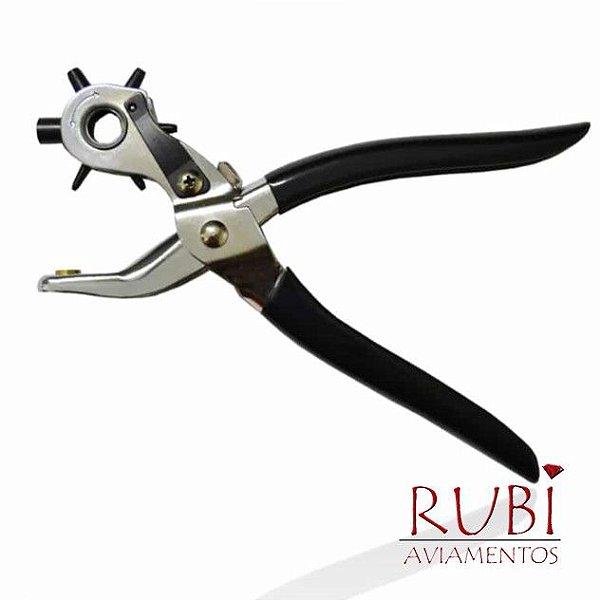 Alicate Vazador Furador com Ilhós para Couro Cinto Chinelo EVA 5 bicos