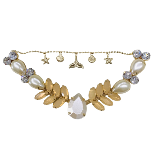 Cabedal de Sereia com Corrente e Pino Para Chinelo