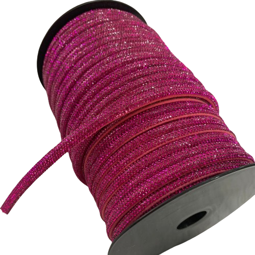 Tubo Meia Cana de Strass 6mm - 1 Metro