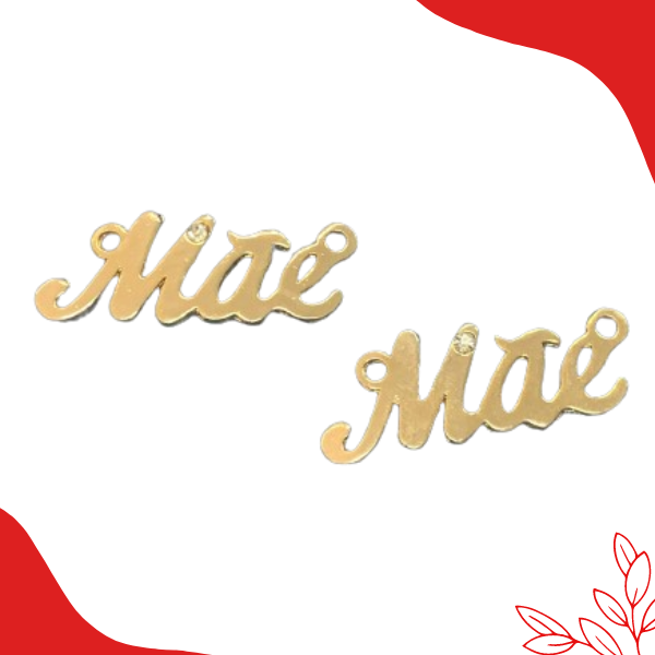 Par de Pingente Mãe com Strass