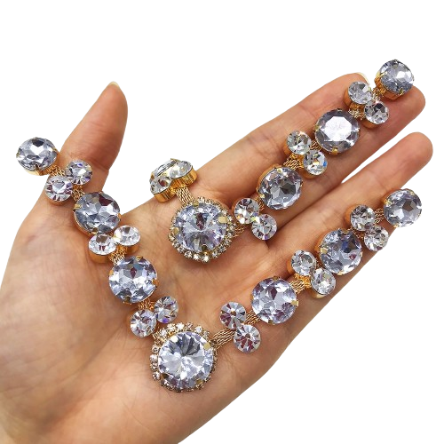 Cabedal Banhado Redondo com Strass