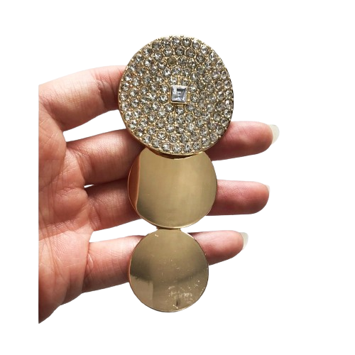 Cabedal Mandala Lateral Redondo Liso com Strass