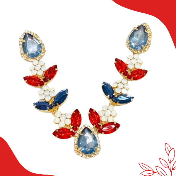 Cabedal Flor com Pedras oktant e Strass