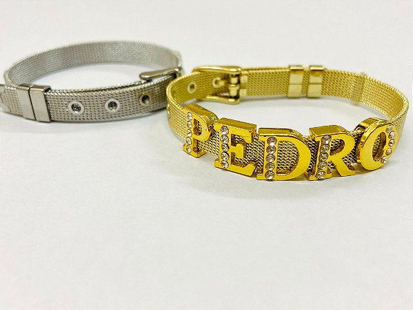 Pulseira de Aço Inox Unissex Dourado Prateado Bracelete Moda Casal Amizade Presente Lembrança