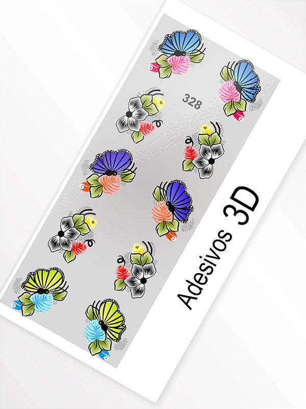 Adesivo 3D de Unha - 328