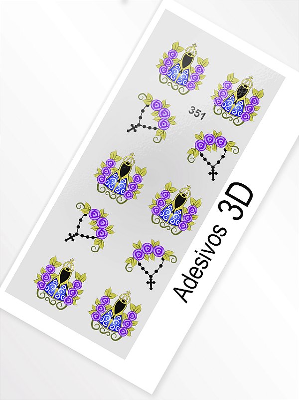 Adesivo 3D de Unha - 351