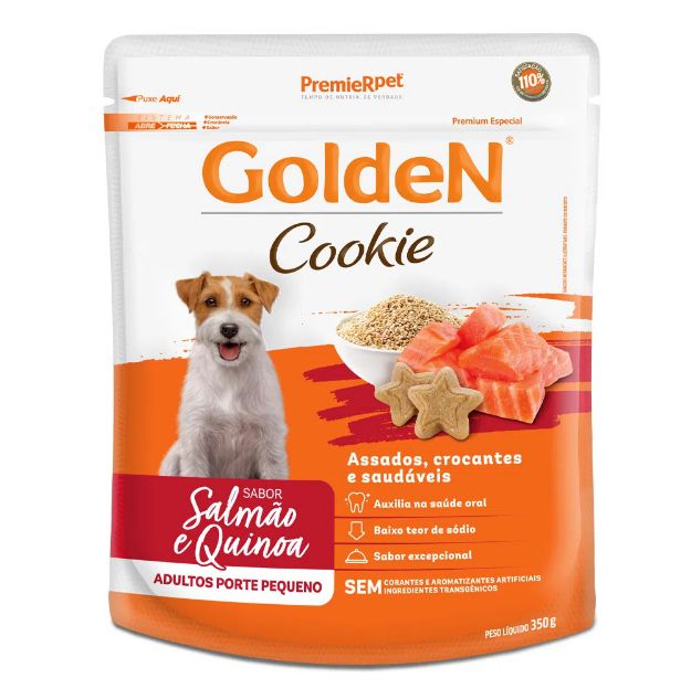 Golden Cookie Adulto Pequeno Porte Salmão e Quinoa 350g