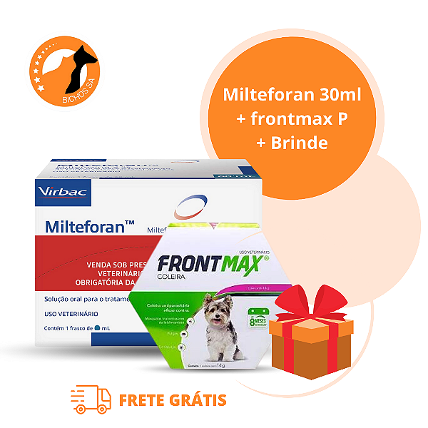 Milteforan Virbac 30 ml + Coleira Frontmax P + Brinde