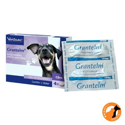 Grantelm Virbac para Cães com 4 Comprimidos - validade nov 2023