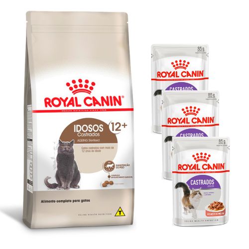 Royal Feline Castrados 12+ Gatos Senior 4 kg Compre e Ganhe 3 Sachês Gatos Castrados 85 g