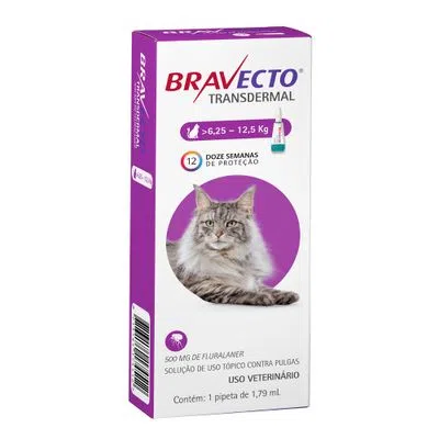 Antipulgas Bravecto Transdermal Gatos 6,25 a 12,5kg 500 mg