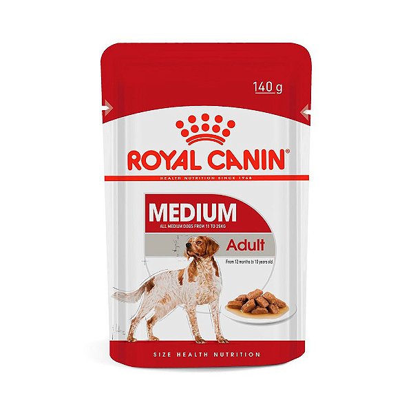 Ração Úmida Royal Canin Medium Adult para Cães Adultos de Porte Médio 140g