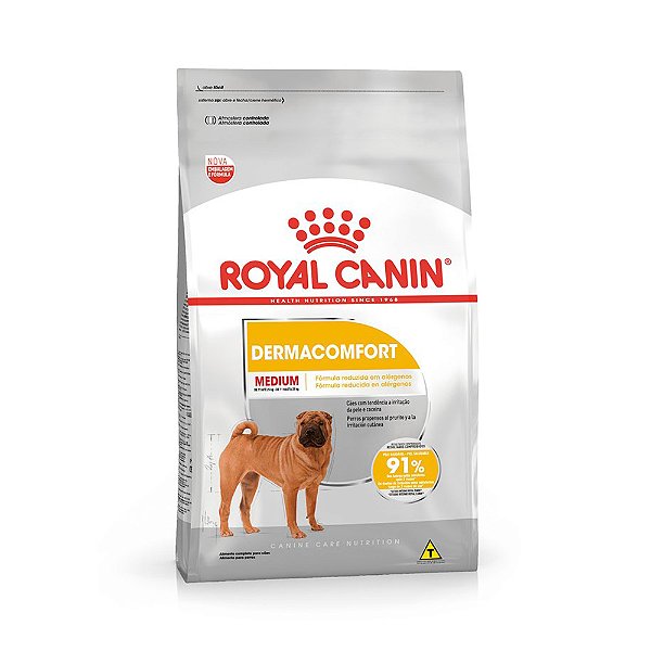 Ração Royal Canin Medium Dermacomfort para Cães Adultos e Senior de Porte Médio