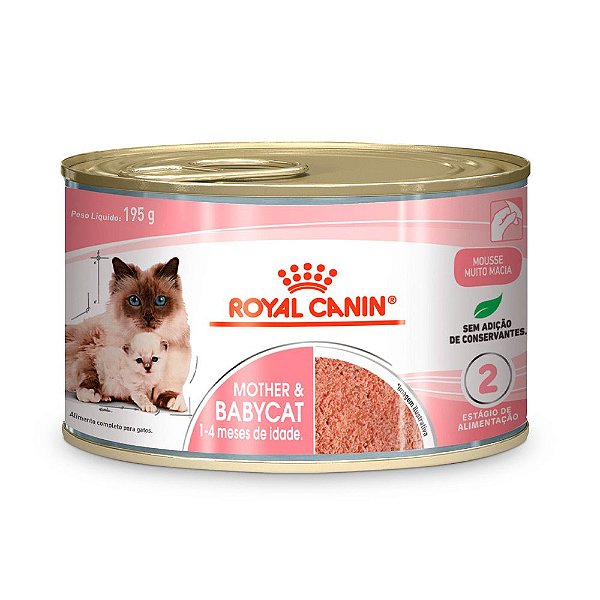 Ração Úmida Royal Canin Mother & Babycat Instinctive para Gatas Gestantes Lactantes e Gatos Filhotes 195 g