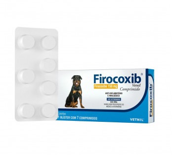Analgésico e Anti-Inflamatório Firocoxib 150mg Vetnil para Cães e Gatos - 7 comprimidos