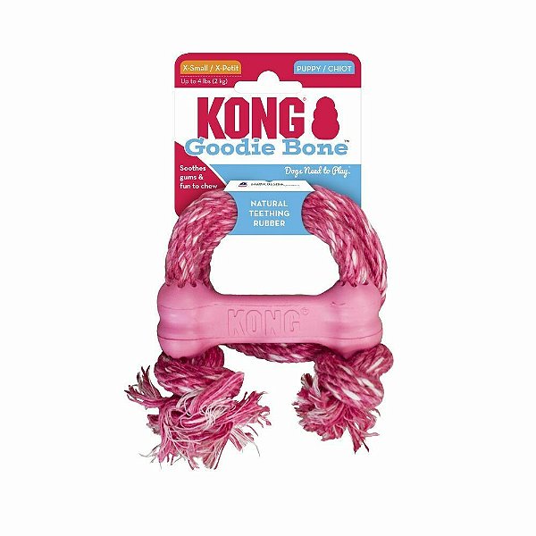 KONG PUPPY GOODIE BONE W/ROPE X-SMALL