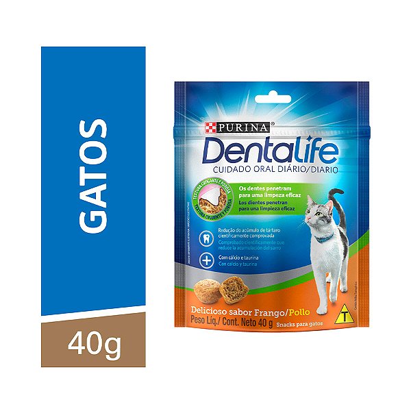 Snack Purina Dentalife para Gatos Sabor Frango 40g