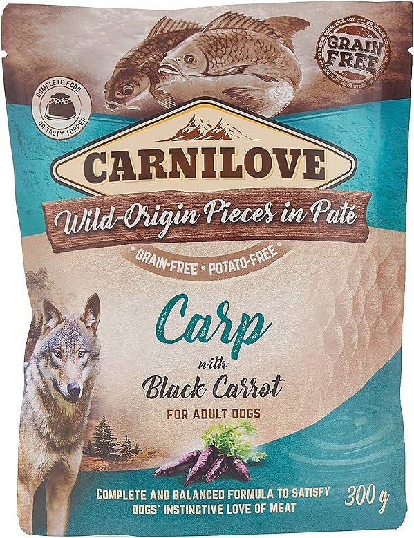 CARNILOVE DOG POUCH PATE CARP WITH BLACK CARROT 300 G