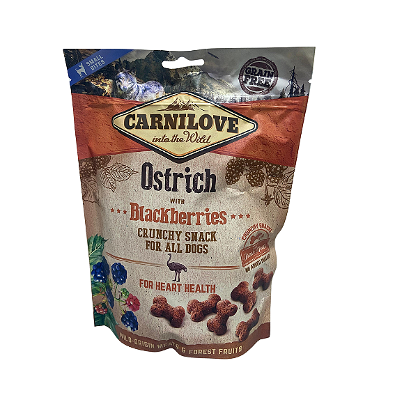 CARNILOVE DOG CRUNCHY SNACK OSTRICH WITH BLACKBERRIES WITH FRESH MEAT 200 G