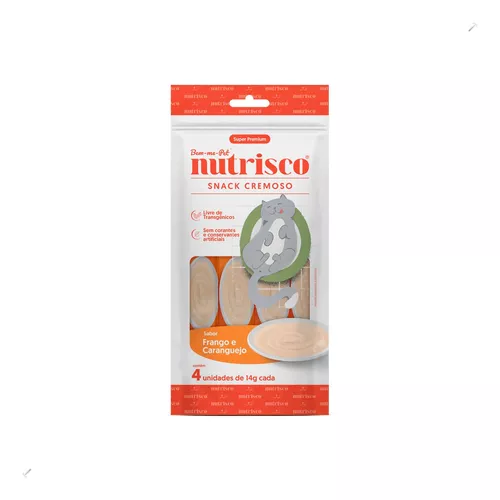 Snack cremoso nutrisco gatos frango e caranguejo 56g