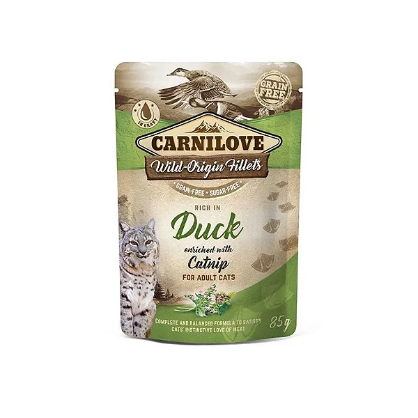 CARNILOVE CAT POUCH RICH IN DUCK ENRICHED WITH CATNIP 85 G