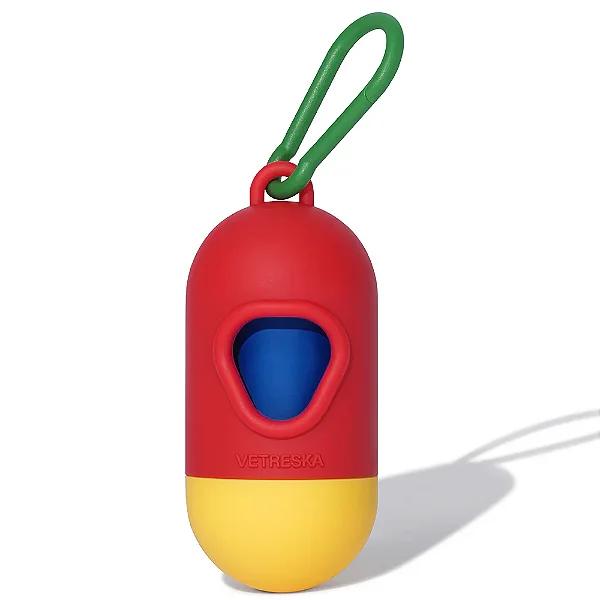 Cata caca para animais de estimação Chroma vermelho (1 dispensador + 1 rolo) VETRESKA