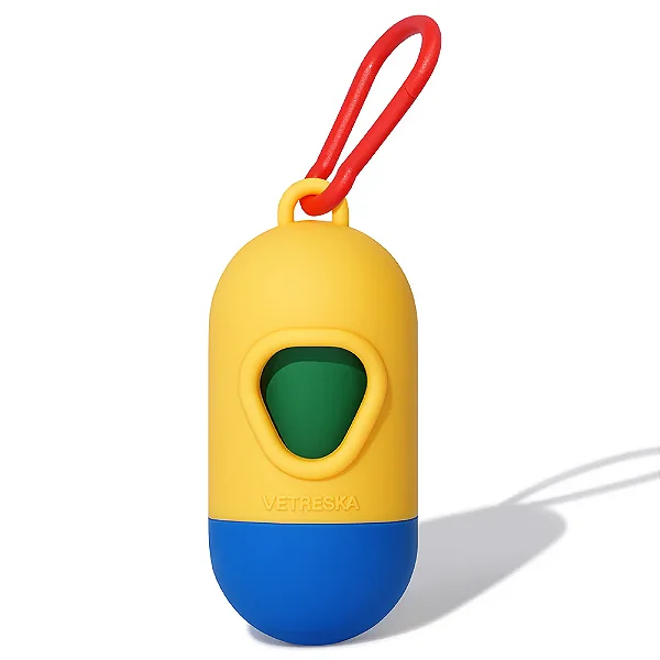 Cata caca para animais de estimação Chroma amarelo (1 dispensador + 1 rolo) VETRESKA