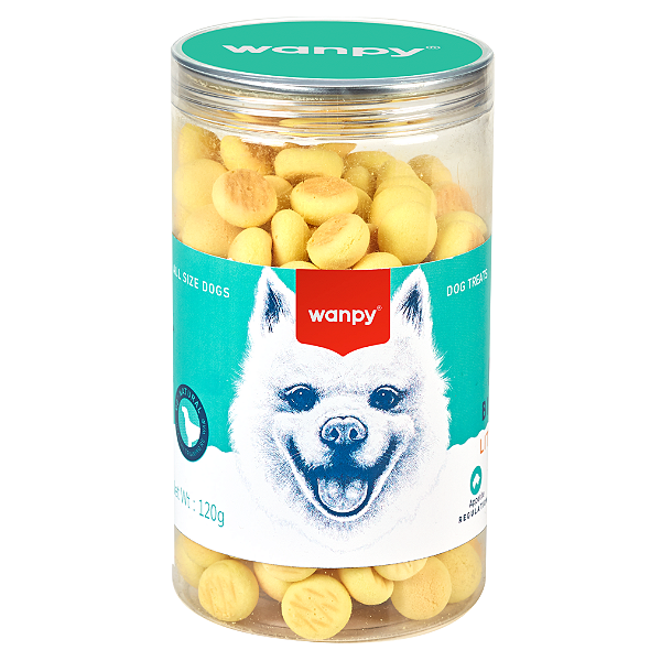 Petisco para cachorro Wanpy mini biscoito leite e queijo 120g