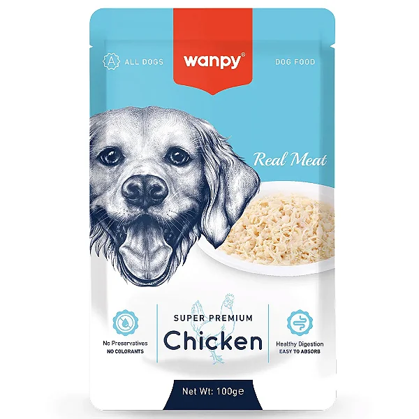 Petisco para cachorro Wanpy sachê de frango 100g