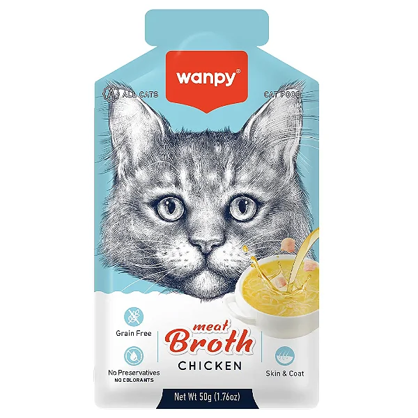 Petisco para gato Wanpy caldo sabor frango 50g