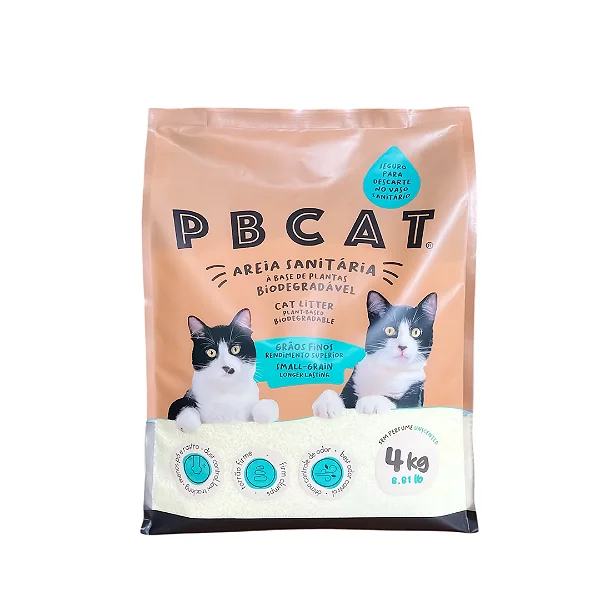 Areia Sanitária Biodegradável PBCAT 4 KG - GRÃOS FINOS