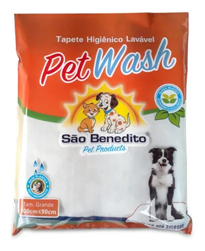 Tapete Higiênico Lavável Pet Wash São Benedito Grande 100x90