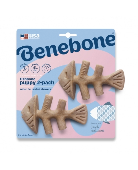 Brinquedo Mordedor Benebone Fishbone 2 unidades