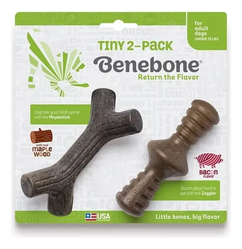 Brinquedo Benebone Tiny Pack Maplestick E Zaggler - 2 Unidades