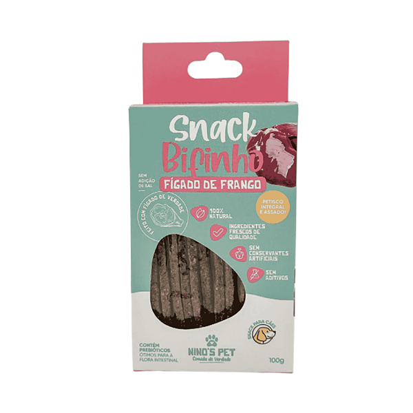 Bifinho de Fígado de frango 100g Ninos Pet