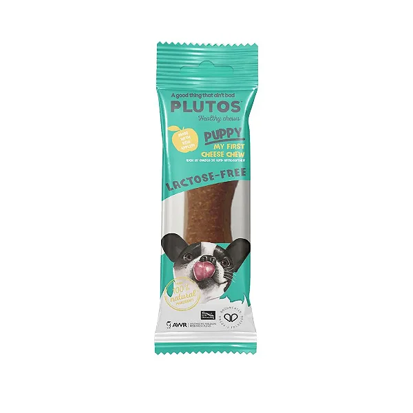 Mordedor Funcional P/ Cães filhotes Plutos Queijo, maçã e QRILL 60g