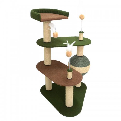 Arranhador Planeta - Verde com marrom - 70X83X112 cm