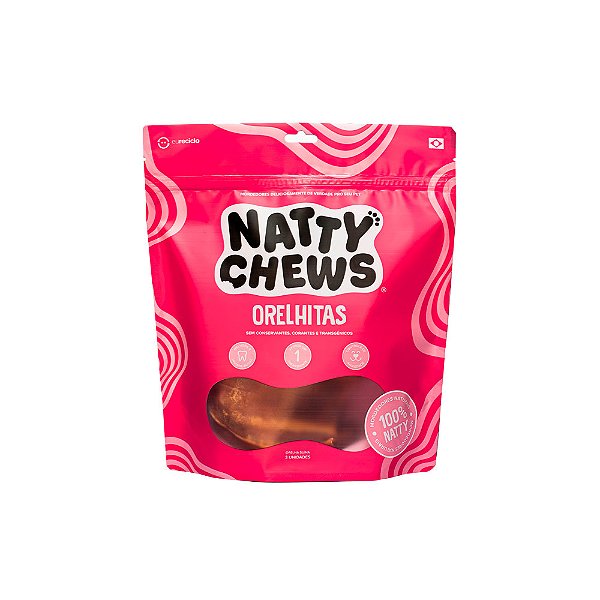 Orelhitas Natty Chews - 3 Un Orelha Suina