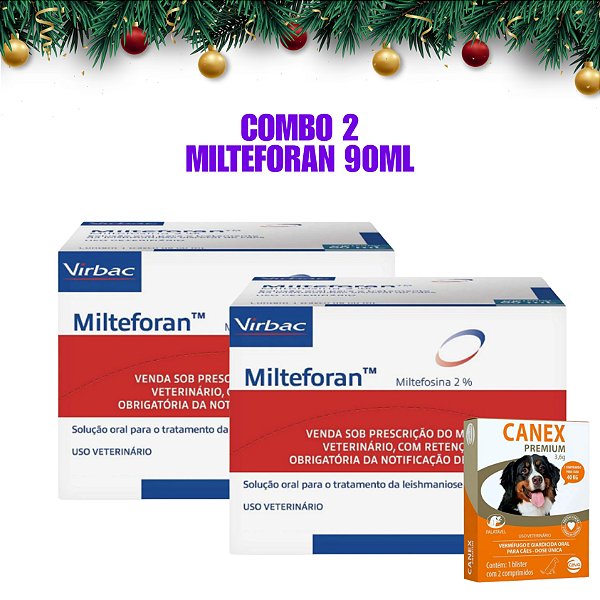Kit 2 Milteforan Virbac 90ml BRINDE CANEX